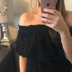 Black off the shoulder top